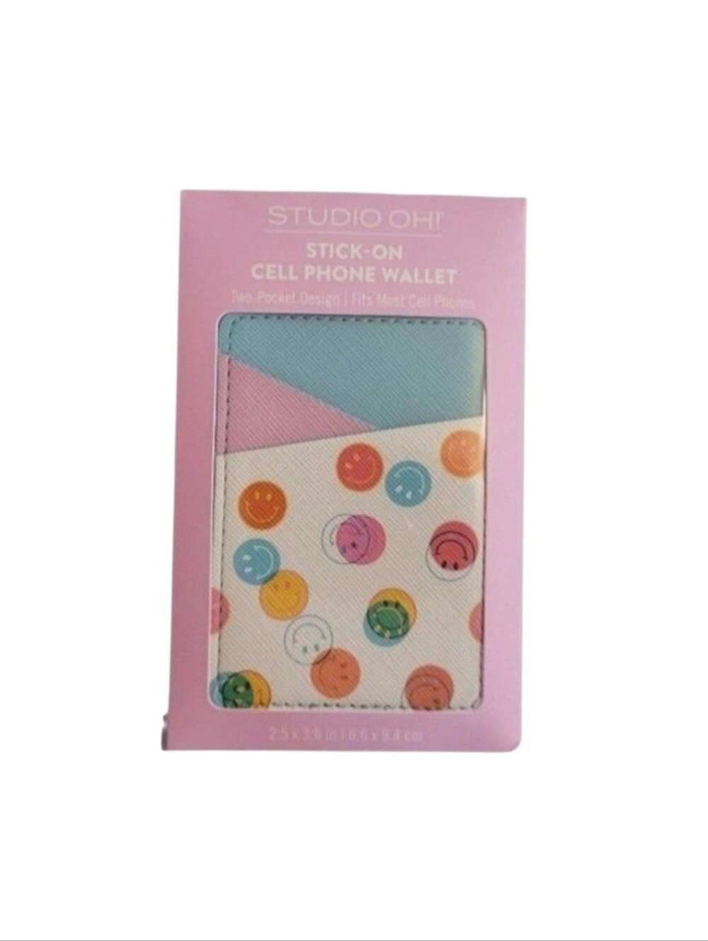 NEW Studio Oh! Smiley Stick-On Cell Phone Wallet